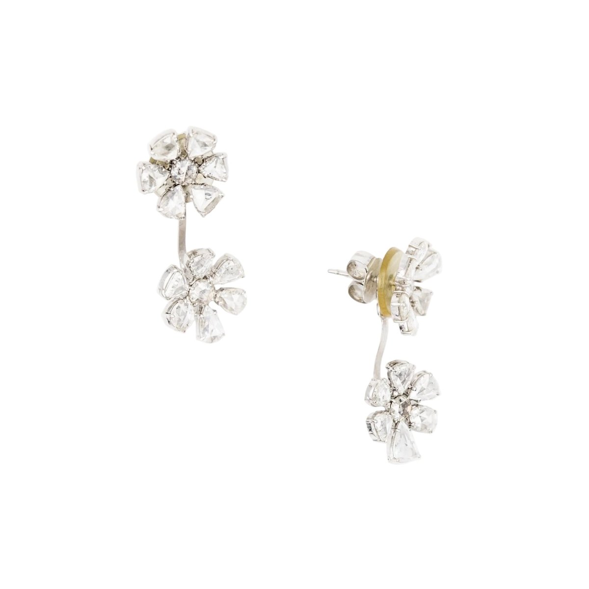Boucles d'oreilles Pendantes en or blanc et diamants - Castafiore