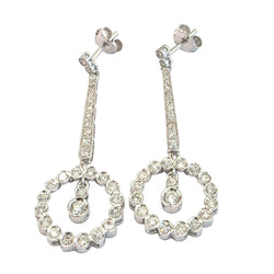 Boucles d'oreilles Pendantes en or blanc et diamants - Castafiore