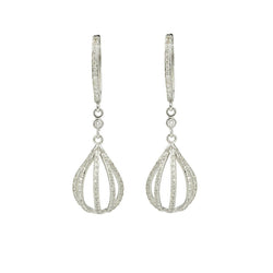 Boucles d'oreilles Pendantes en or blanc et diamants - Castafiore
