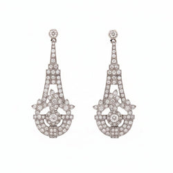 Boucles d'oreilles Pendantes en or blanc et diamants - Castafiore