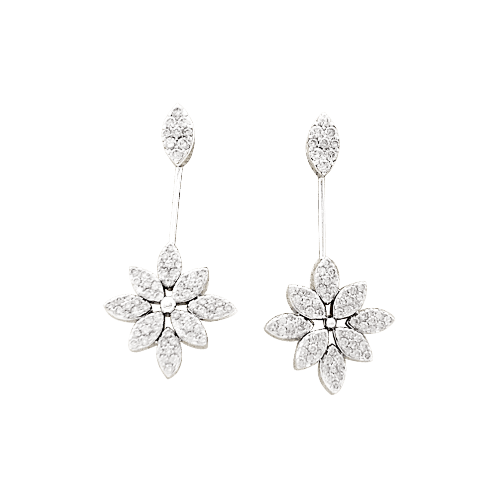 Boucles d'oreilles Pendantes en or blanc et diamants - Castafiore