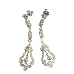 Boucles d'oreilles Pendantes en or blanc et diamants - Castafiore