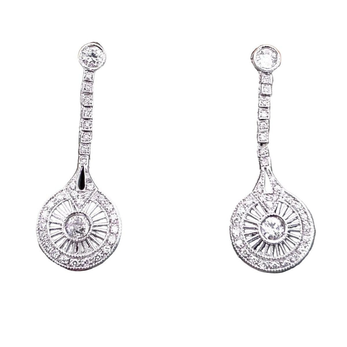 Boucles d'oreilles Pendantes en or blanc et diamants - Castafiore