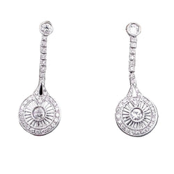 Boucles d'oreilles Pendantes en or blanc et diamants - Castafiore