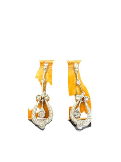 Boucles d'oreilles Pendantes en or blanc et diamants - Castafiore