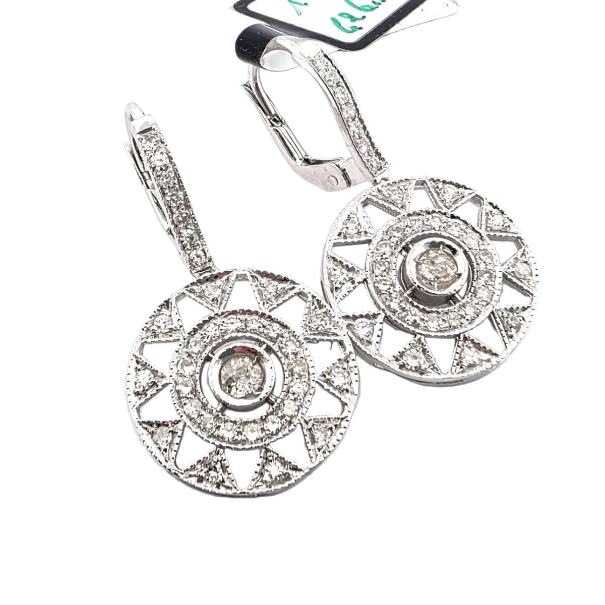 Boucles d'oreilles Pendantes en or blanc et diamants - Castafiore