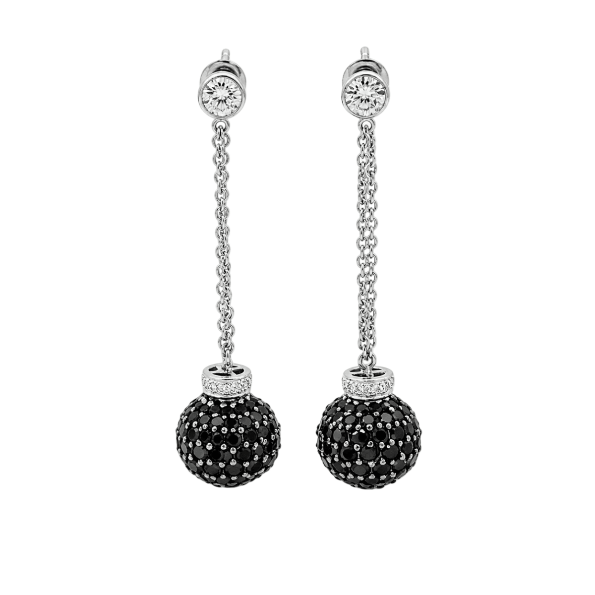 Boucles d’oreilles Pendantes en or blanc et diamants - Castafiore