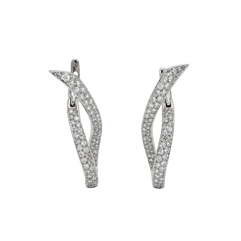 Boucles d’oreilles Pendantes en or blanc et diamants - Castafiore