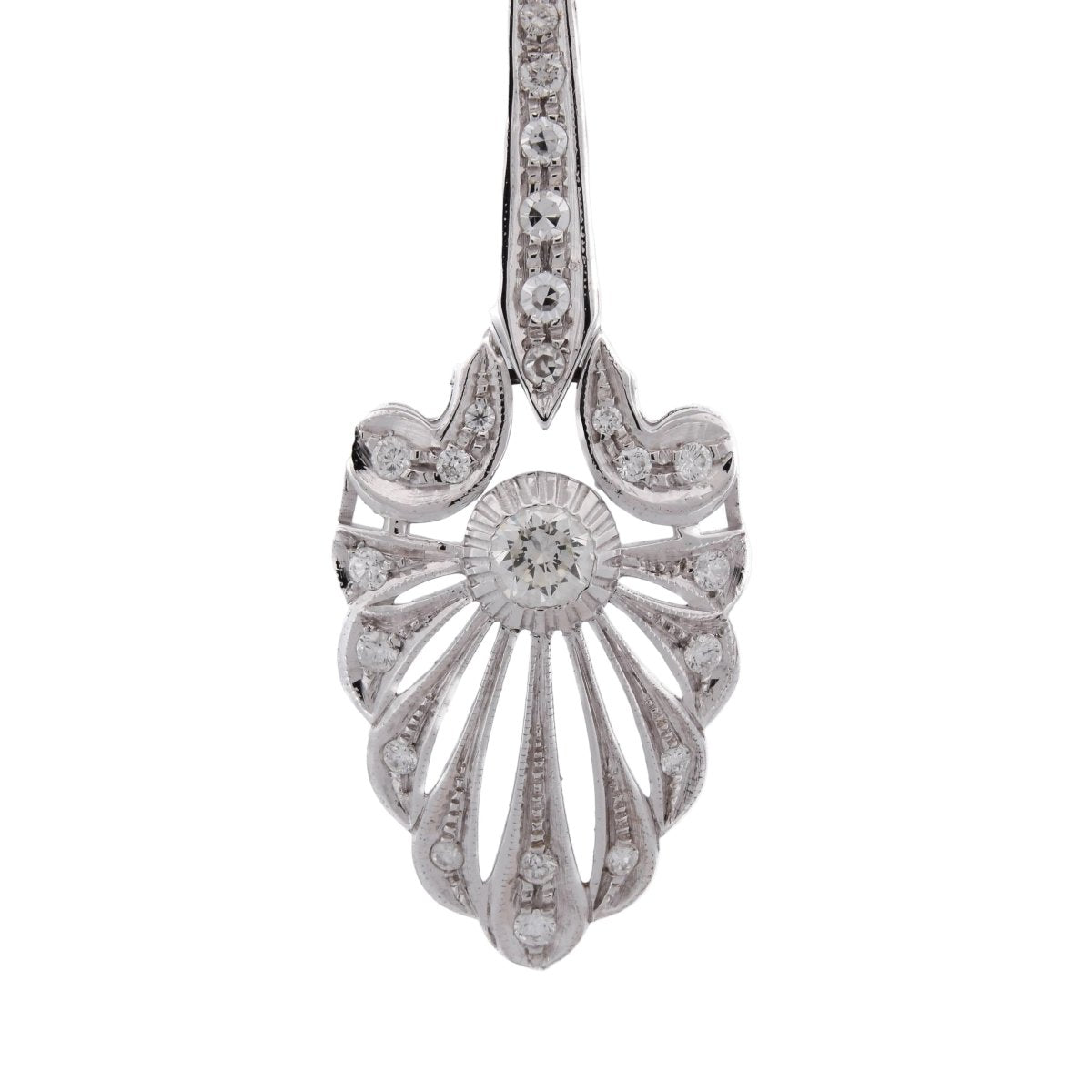 Boucles d'oreilles Pendantes en or blanc et diamants - Castafiore