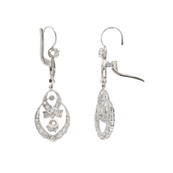 Boucles d'oreilles Pendantes en or blanc et diamants - Castafiore