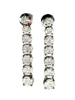Boucles d'oreilles Pendantes en or blanc et diamants - Castafiore