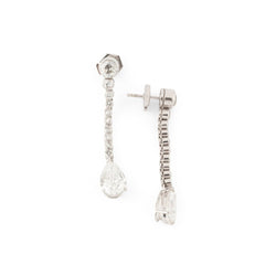 Boucles d'oreilles Pendantes en or blanc et diamants - Castafiore