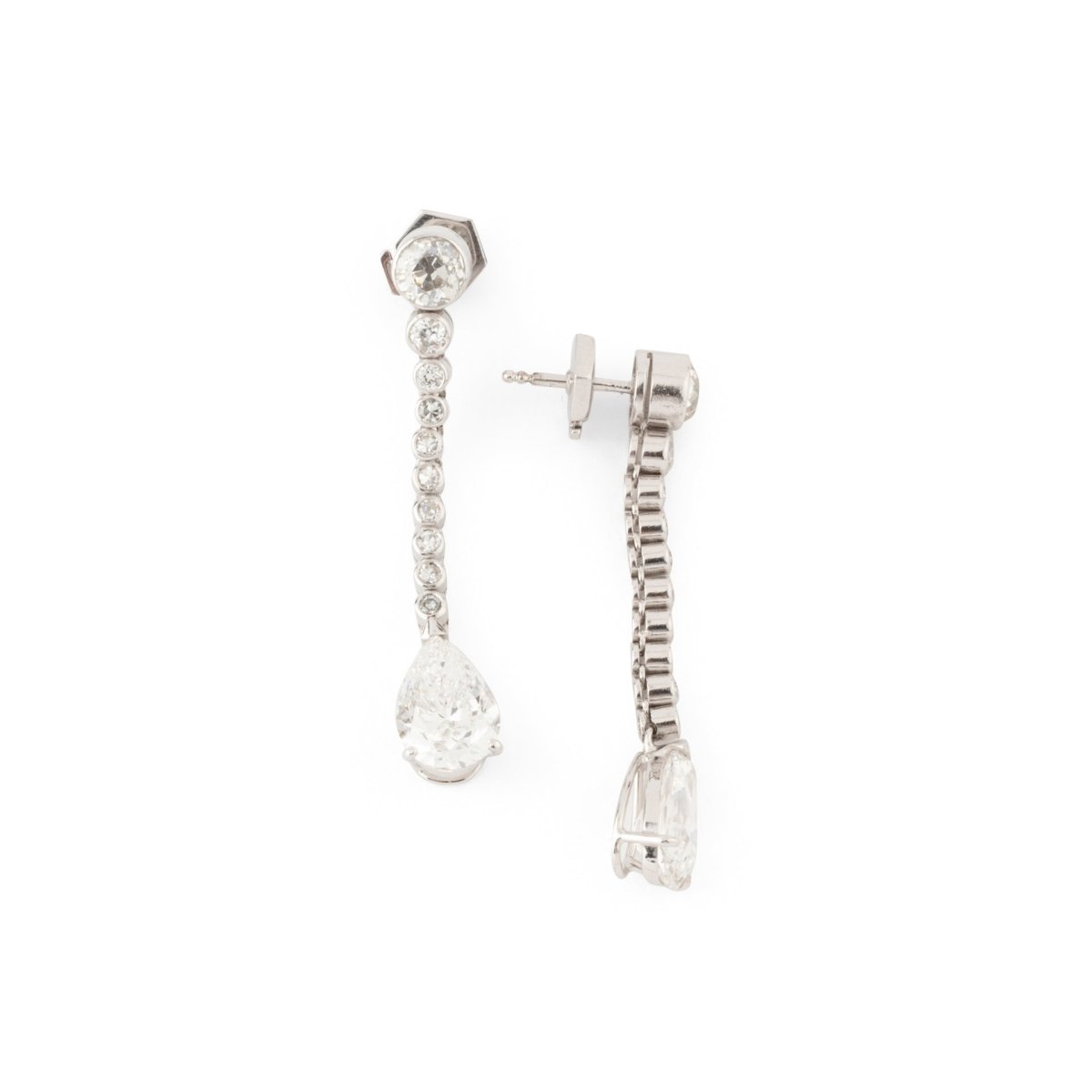 Boucles d'oreilles Pendantes en or blanc et diamants - Castafiore