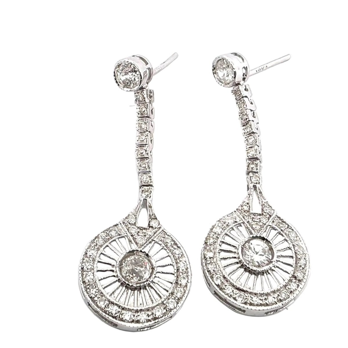 Boucles d'oreilles Pendantes en or blanc et diamants - Castafiore