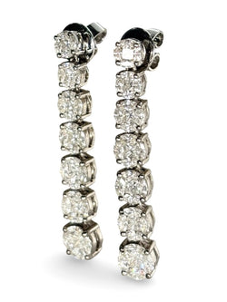 Boucles d'oreilles Pendantes en or blanc et diamants - Castafiore