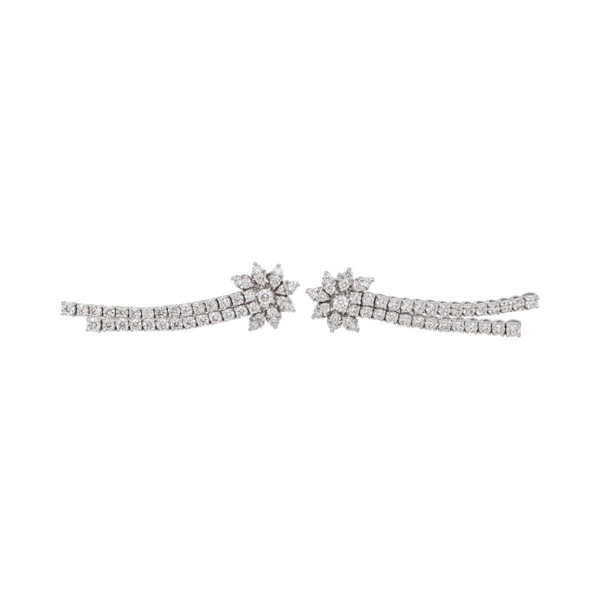 Boucles d'oreilles Pendantes en or blanc et diamants - Castafiore