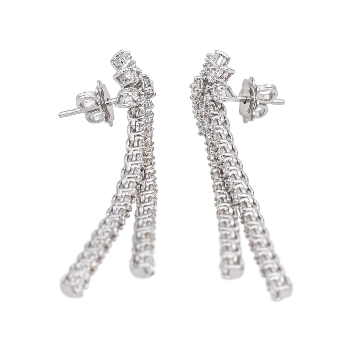 Boucles d'oreilles Pendantes en or blanc et diamants - Castafiore