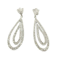 Boucles d'oreilles Pendantes en or blanc et diamants - Castafiore