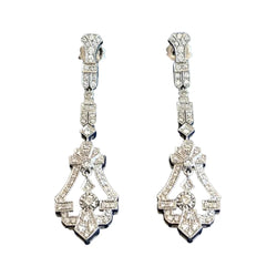 Boucles d'oreilles Pendantes en or blanc et diamants - Castafiore
