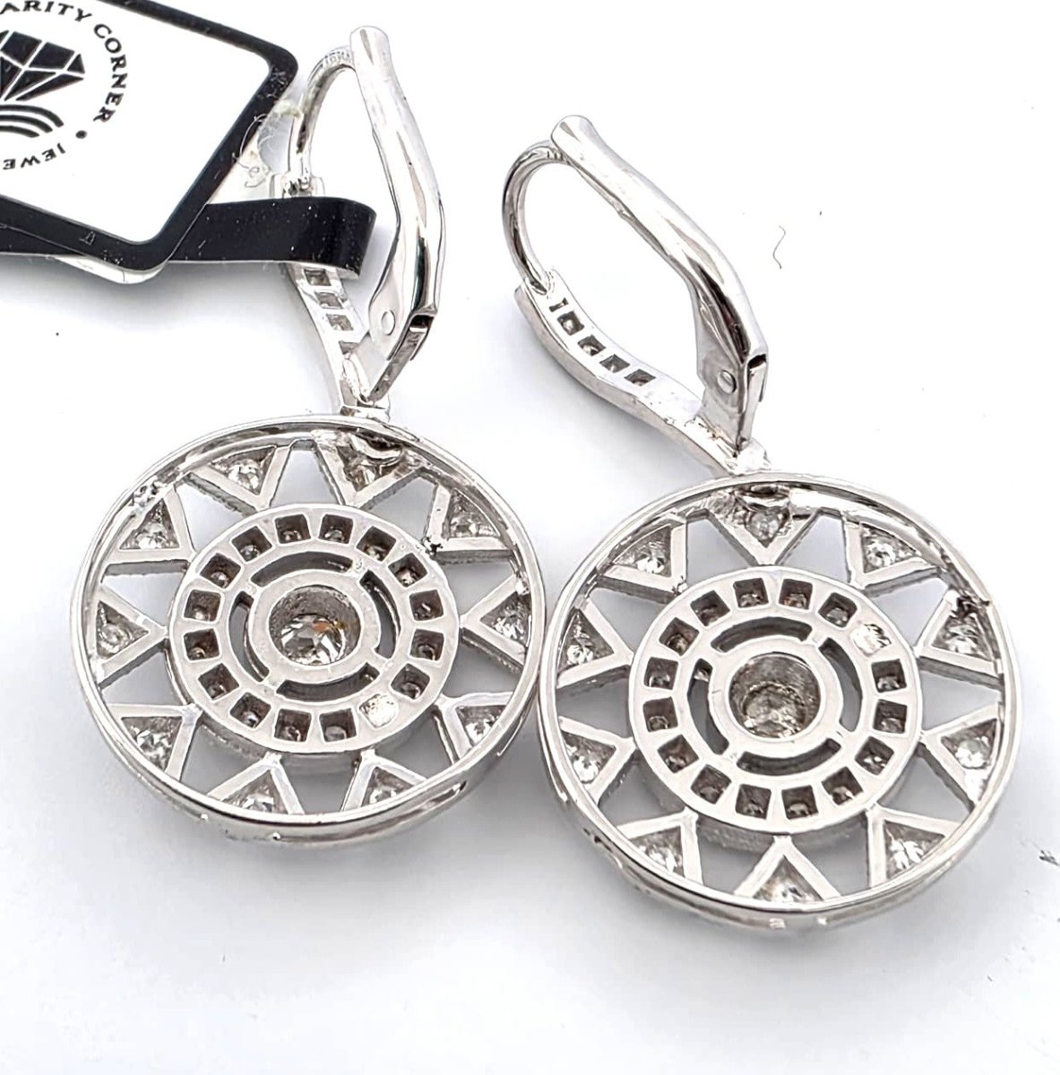 Boucles d'oreilles Pendantes en or blanc et diamants - Castafiore