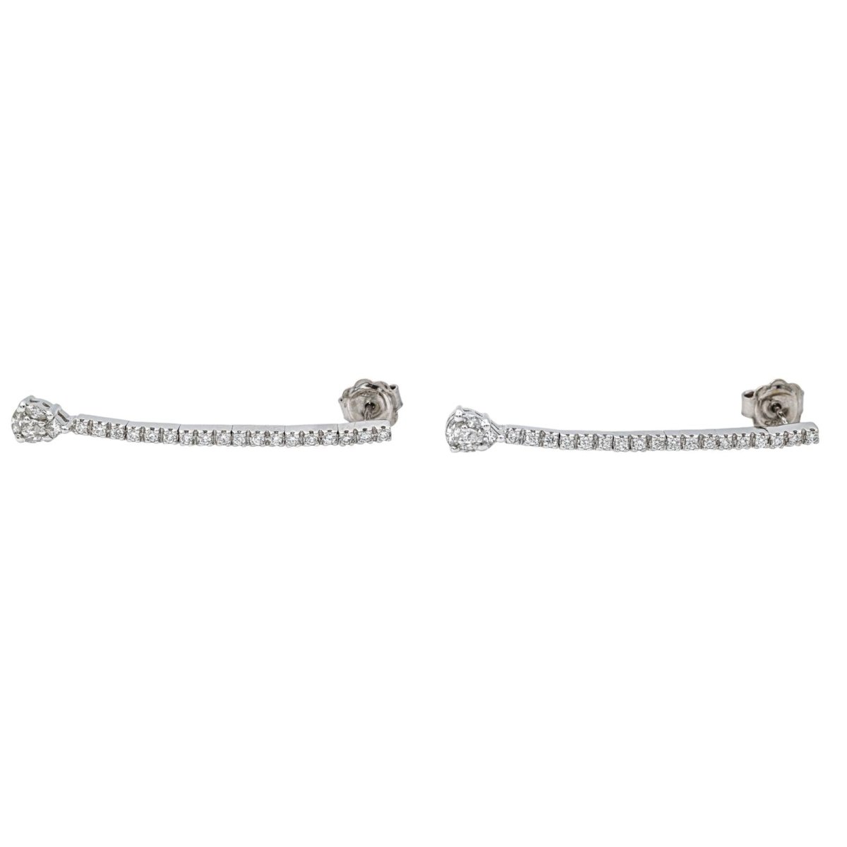Boucles d'oreilles Pendantes en or blanc et diamants - Castafiore