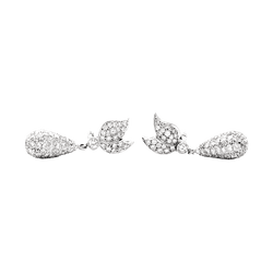 Boucles d'oreilles Pendantes en or blanc et diamants - Castafiore