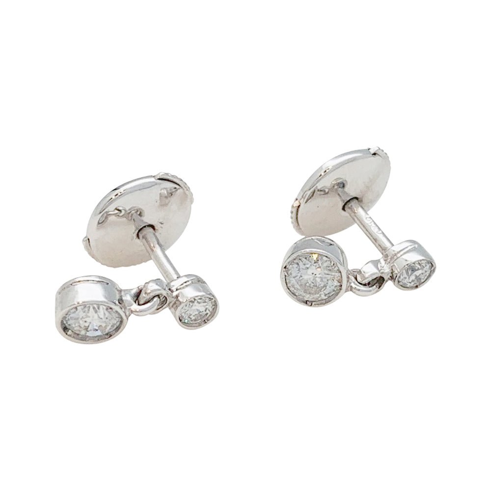 Boucles d'oreilles pendantes en or blanc et diamants - Castafiore