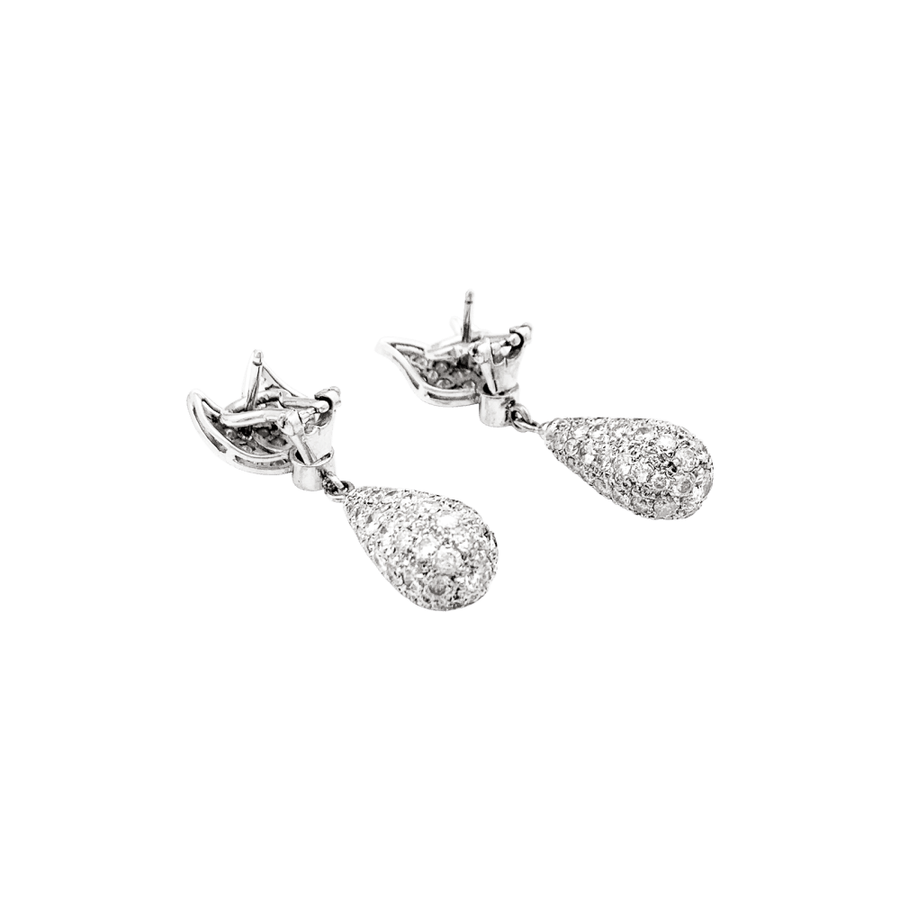Boucles d'oreilles Pendantes en or blanc et diamants - Castafiore