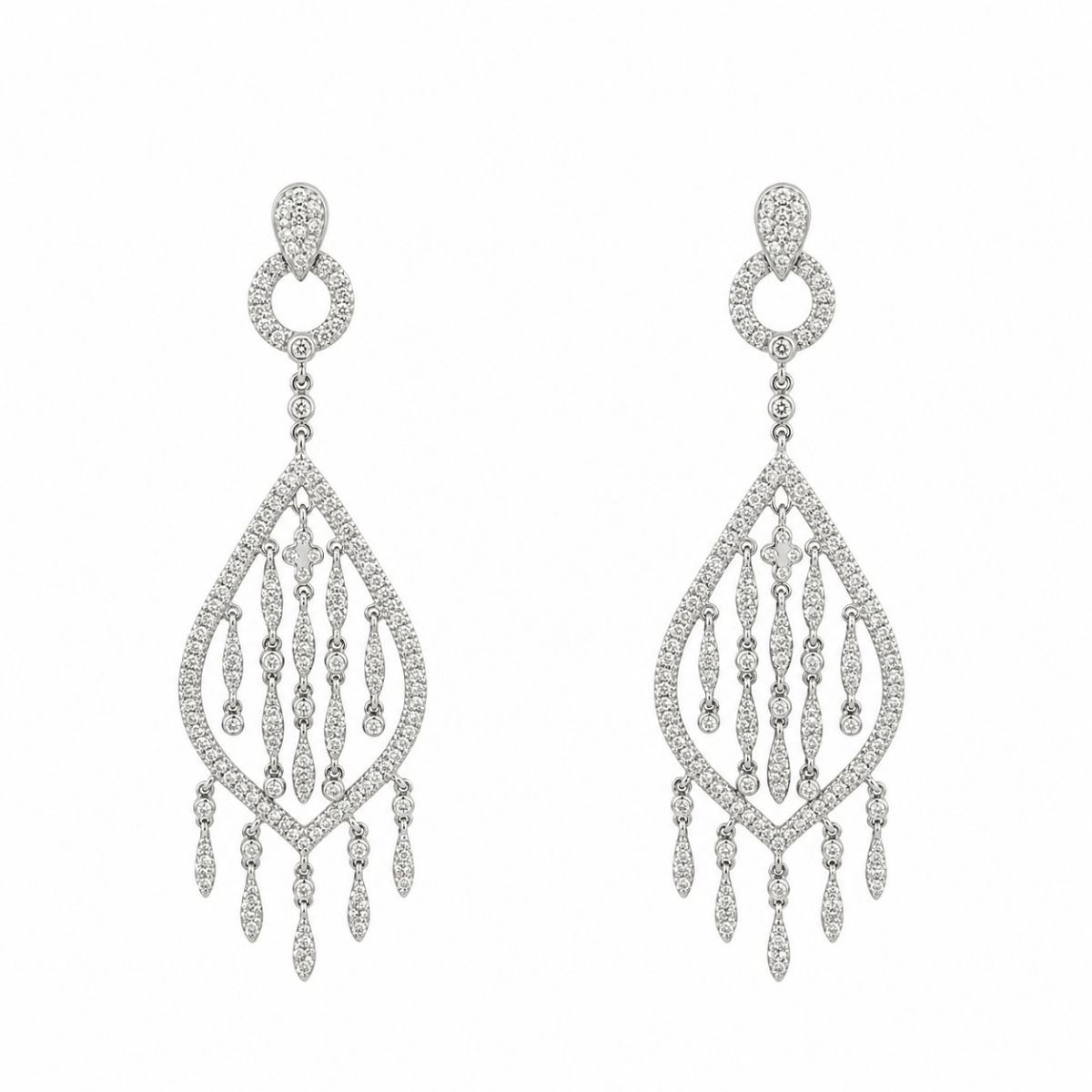Boucles d'oreilles Pendantes en or blanc et diamants - Castafiore