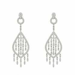Boucles d'oreilles Pendantes en or blanc et diamants - Castafiore