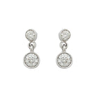 Boucles d'oreilles pendantes en or blanc et diamants - Castafiore