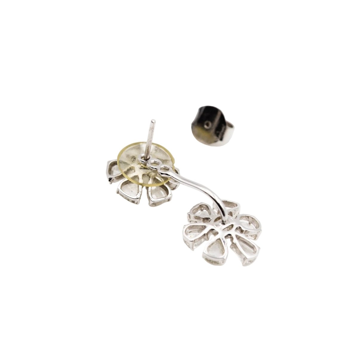 Boucles d'oreilles Pendantes en or blanc et diamants - Castafiore