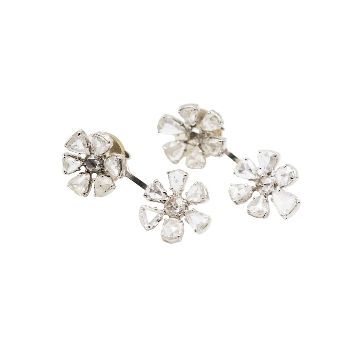 Boucles d'oreilles Pendantes en or blanc et diamants - Castafiore