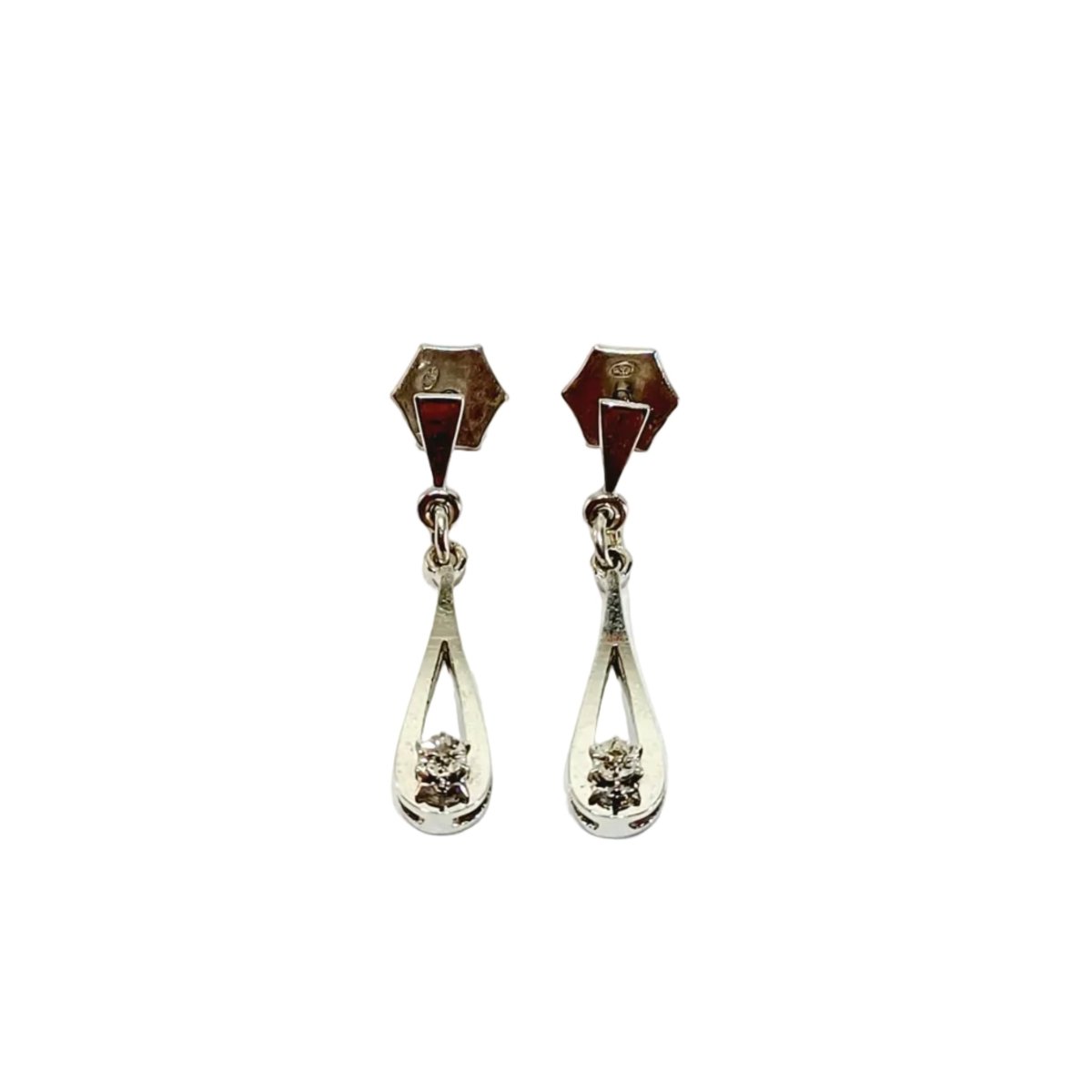 Boucles d’oreilles Pendantes en or blanc et diamants - Castafiore