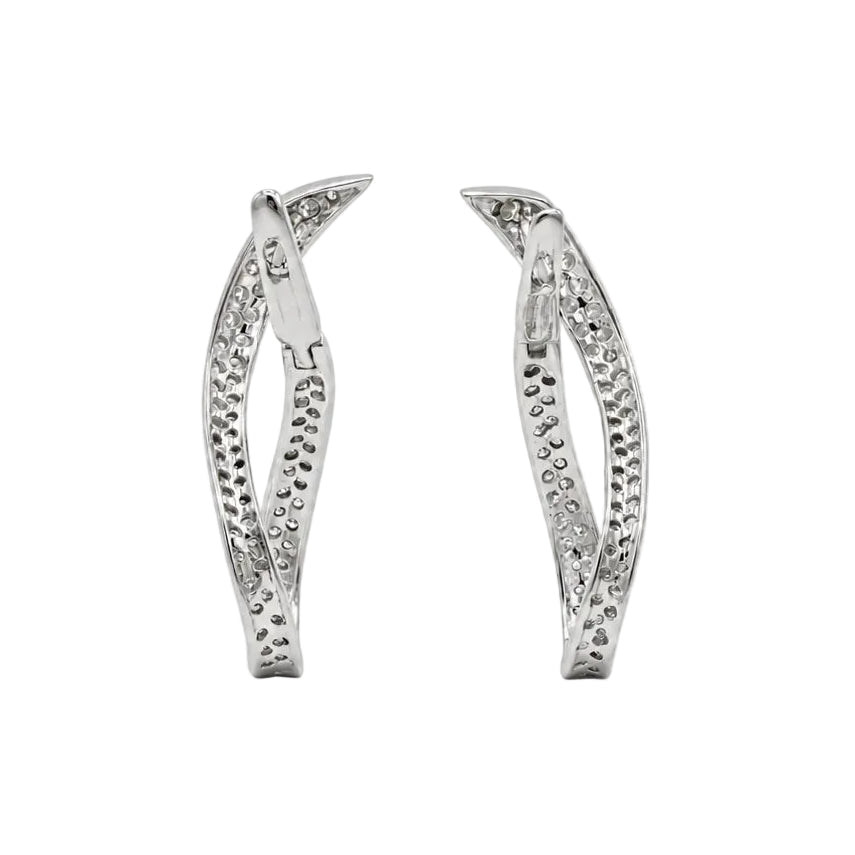 Boucles d’oreilles Pendantes en or blanc et diamants - Castafiore
