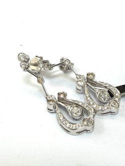 Boucles d'oreilles Pendantes en or blanc et diamants - Castafiore