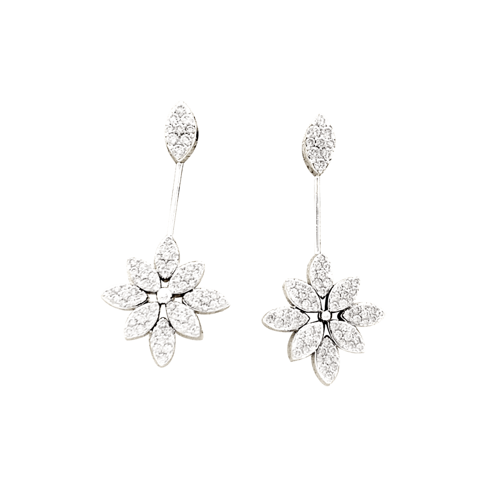 Boucles d'oreilles Pendantes en or blanc et diamants - Castafiore