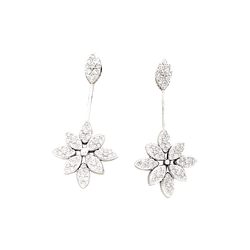 Boucles d'oreilles Pendantes en or blanc et diamants - Castafiore