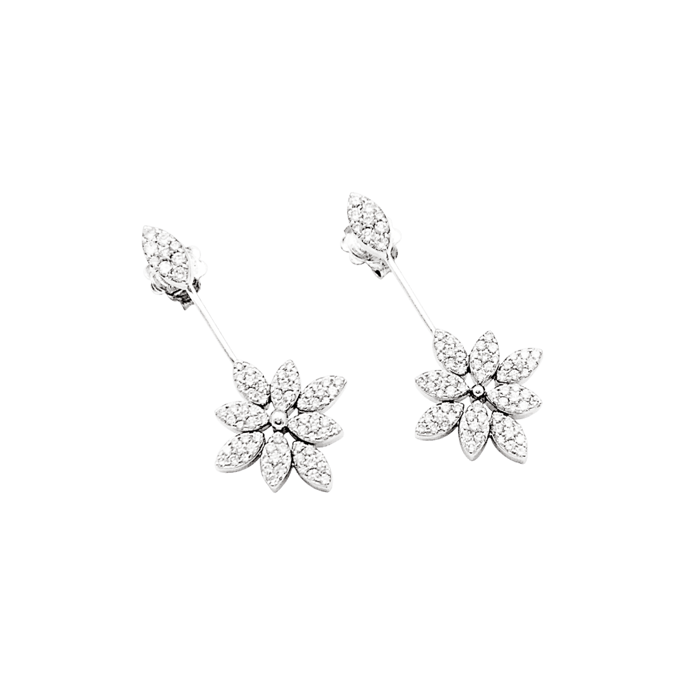 Boucles d'oreilles Pendantes en or blanc et diamants - Castafiore