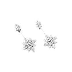 Boucles d'oreilles Pendantes en or blanc et diamants - Castafiore