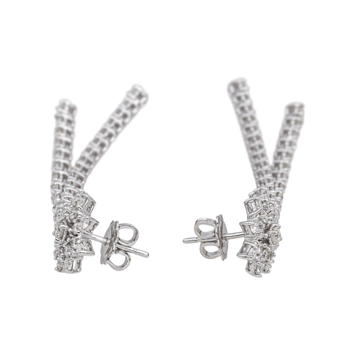 Boucles d'oreilles Pendantes en or blanc et diamants - Castafiore