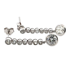 Boucles d'oreilles Pendantes en or blanc et diamants - Castafiore