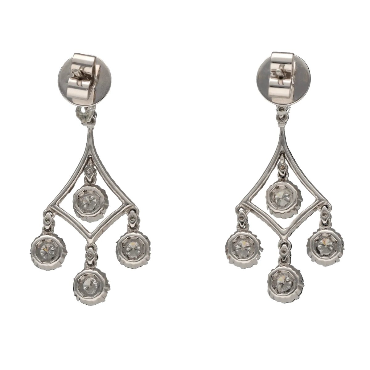Boucles d’oreilles Pendantes en or blanc et diamants - Castafiore