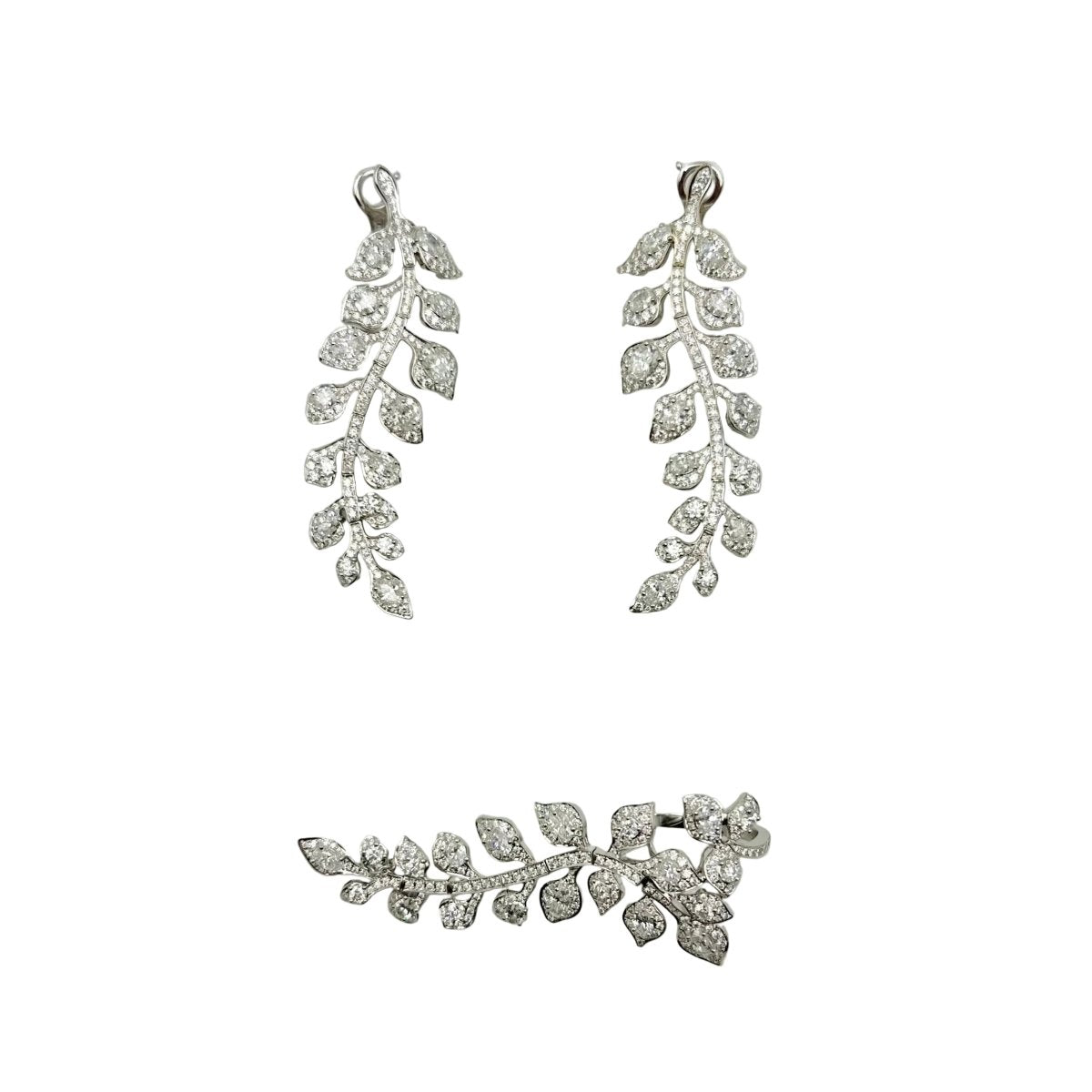Boucles d'oreilles Pendantes en or blanc et diamants - Castafiore