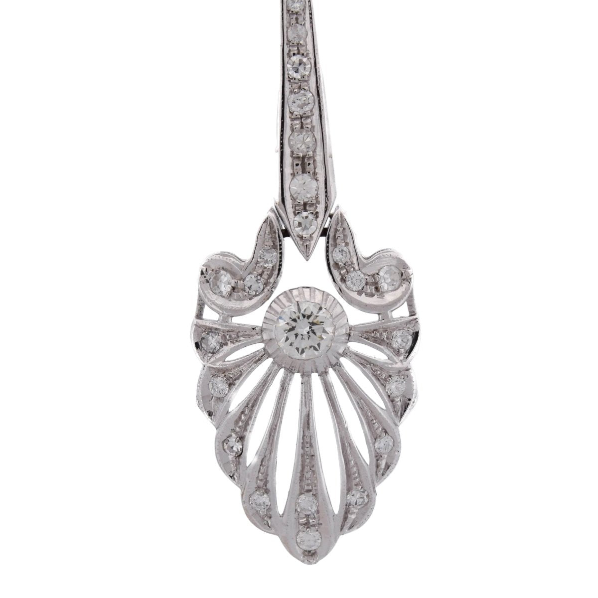 Boucles d'oreilles Pendantes en or blanc et diamants - Castafiore
