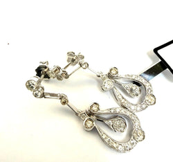 Boucles d'oreilles Pendantes en or blanc et diamants - Castafiore