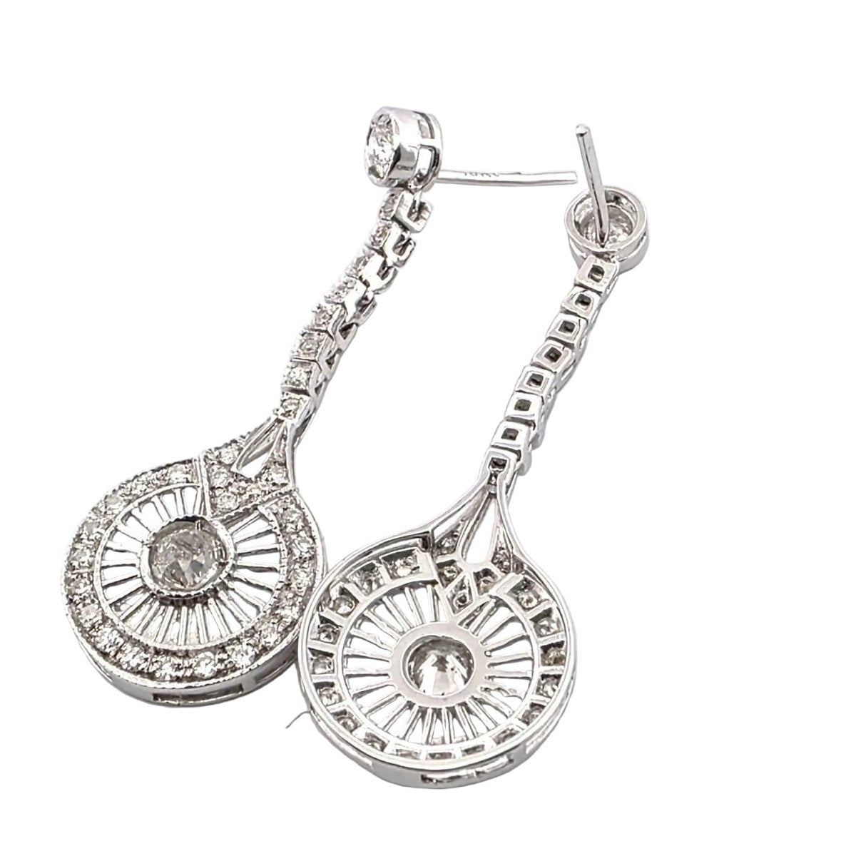 Boucles d'oreilles Pendantes en or blanc et diamants - Castafiore