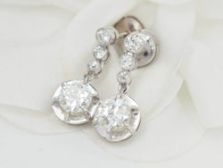 Boucles d'oreilles Pendantes en or blanc et diamants - Castafiore