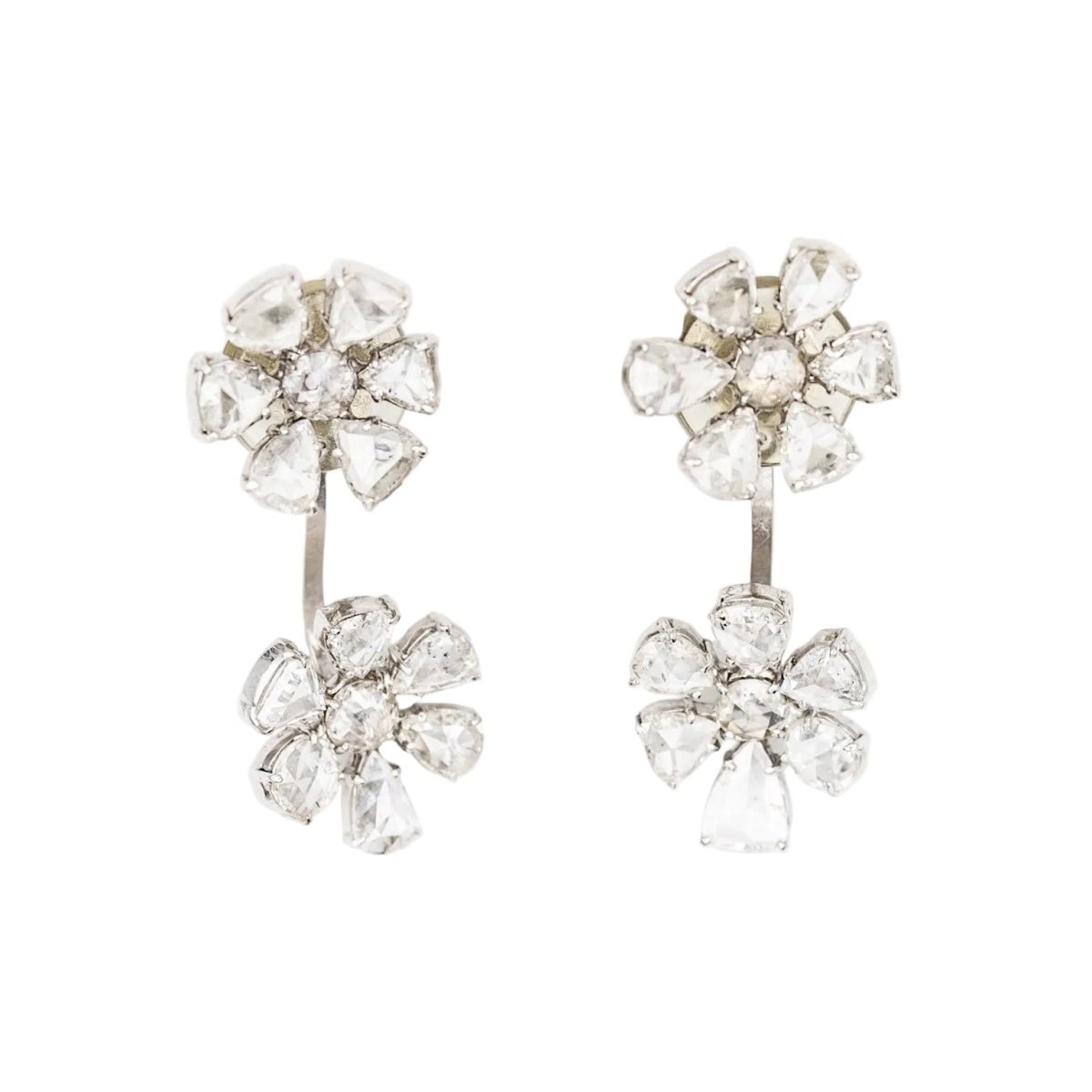 Boucles d'oreilles Pendantes en or blanc et diamants - Castafiore