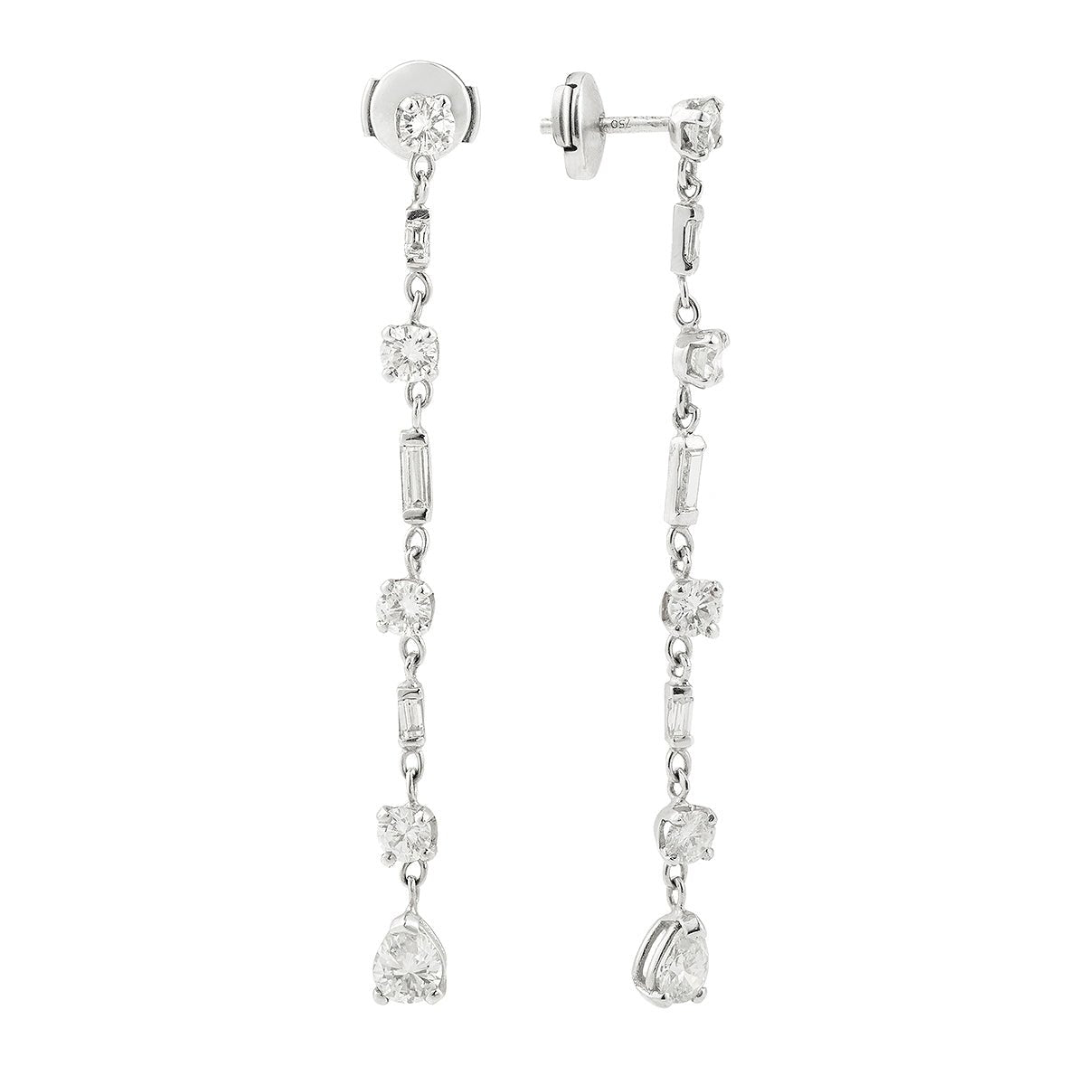 Boucles d’oreilles Pendantes en or blanc et diamants - Castafiore